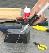 LEXIVON Butane Soldering Iron Multi-Purpose Kit | Cordless Self-Igniting Adjustable Flame 7-Tip S...