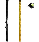Firecore 16-Foot Aluminum Grade Rod - 8ths, 5 Sections Dual Sided Telescoping Leveling Rod with B...