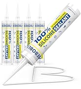 BEBOBLY White Silicone Caulk & Sealant, 100% Waterproof Silicone Sealant Caulking, Shrink & Crack...