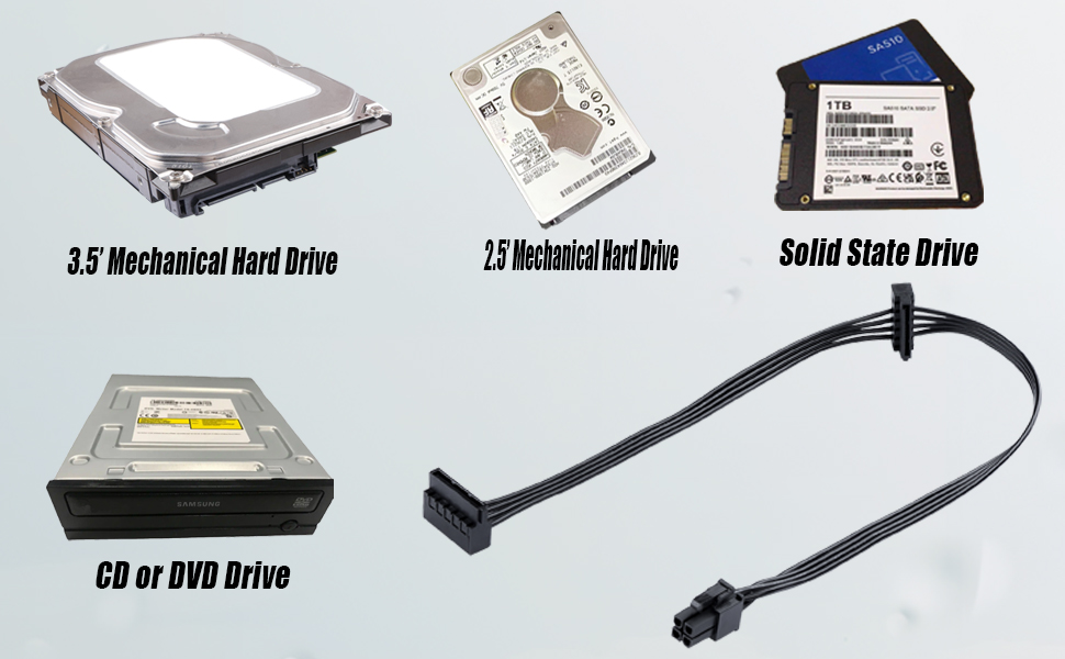 ATX 4-pin to SATA Power Extension