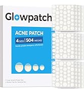 Glowpatch Pimple Patches for Face (504 Counts), Bulk Acne Patch, Zit Stickers 4 Sizes, Hydrocollo...