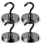 LOVIMAG Black Magnetic Hooks Heavy Duty, 100Lbs Strong Neodymium Magnet Hooks with Epoxy Coating ...