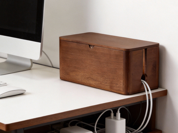 Wood Cable Management Box