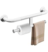 Rackickyer Handicap Grab Bar with Toilet Paper Roll Holder, 2-in-1 Safety Assist Bar Support Hand...