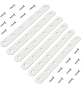 AxleCore 6 Pack White Straight Brackets, 6 Inch Stainless Steel Flat Brace Mending Plates, Heavy ...