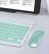 Wireless Keyboard and Mouse, Ultra-Slim Rechargeable Bluetooth Keyboard Mouse Combo,Cute Small Po...