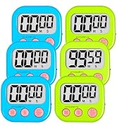 ZILLEEN Classroom Timer for Kids Teachers Digital Timers, Blue Green 6 Pack