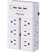 Multi Plug Outlet, Outlet Splitter, POWSAV Surge Protector Wall Mount with 12-Outlet Extender and...