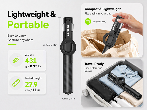 Lightweight & Portable: Easy to carry, Capture anywhere.