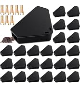 Qualirey 24 Pcs Mice Station with Key Triangle Bait Station Reusable Rodent Trap Bait Box, Keeps ...