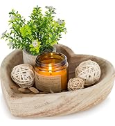 Hanobe Decorative Dough Wood Bowl: Small Heart Shaped Bowls for Table Decor - Neutral Wooden Bowl...