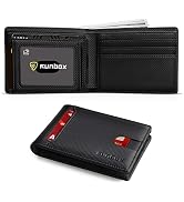 RUNBOX Wallet for Men Slim 11 Credit Card Holder Slots Leather RFID Blocking Small Thin Men's Wal...