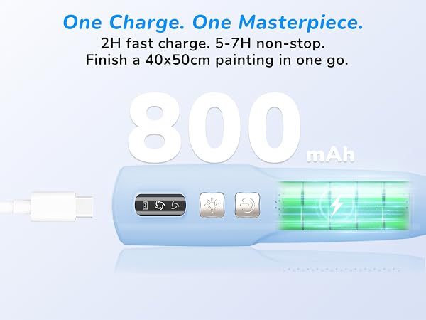800 mAh battery capacity, 2-hour fast charging. 5-7 hours battery life