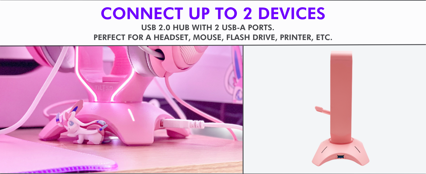 pink gaming headset stand rgb