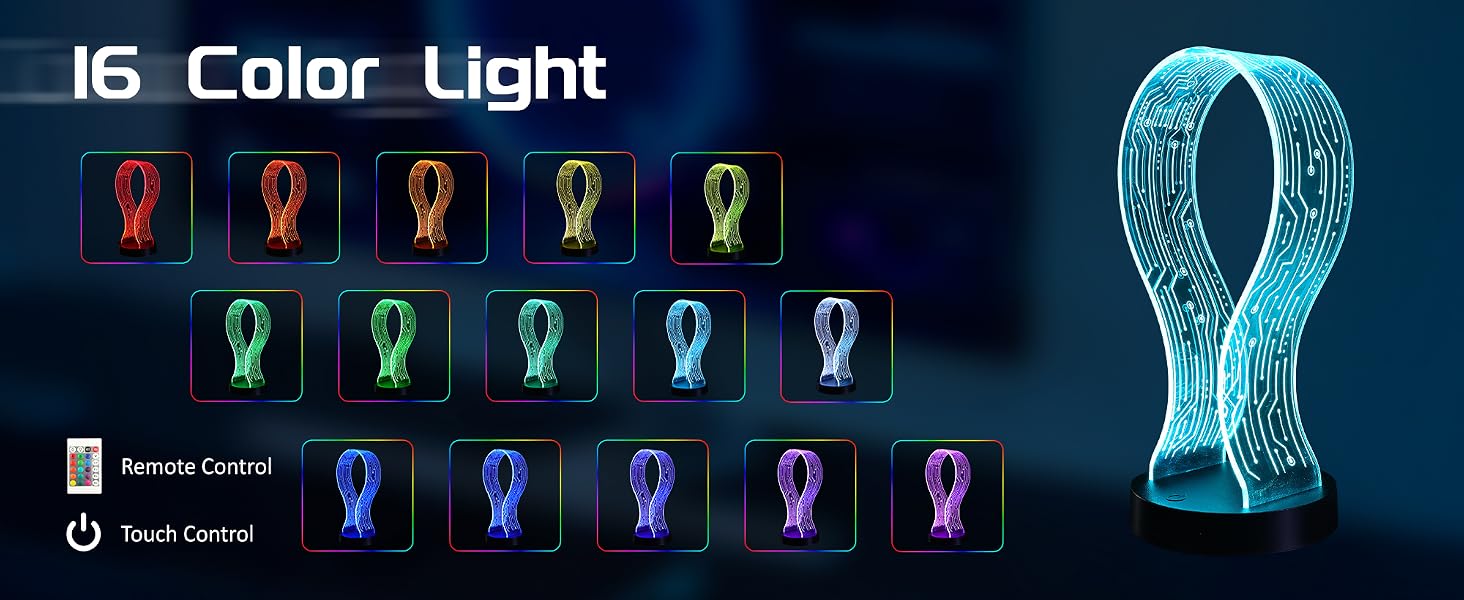 CoolGift Mart Light Up 16 Colors Headphone Stand