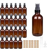 GIVAMEIHF 4oz Amber Glass Spray Bottles Mist Sprayer Set of 24,Empty Small Spray Bottle Fine Mist...