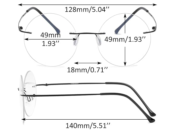 titanium rimless reading glasses round, eyewear frameless retro round reading glasses