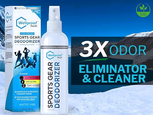 Sports gear deodorizer with enzyme power, Fast-acting odor eliminator for sports, Safe sports gear