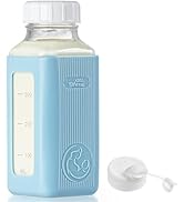 Syntic 1 Pack 16 Oz Glass Milk Storage Bottle with Airtight Lid & Pour Spouts, Milk Storage Conta...