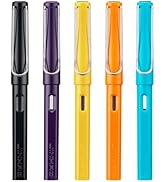 5PCS Jinhao 619 Resin Fountain Pen Set, Iridium Fine Nib Smooth Writing Pen with Ink Converter (M...