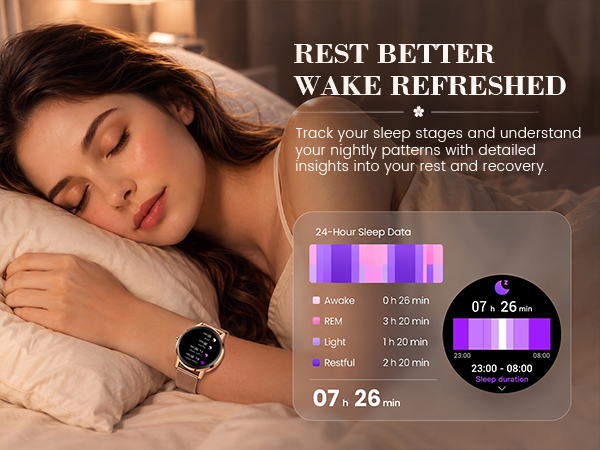 Track sleep stages & nightly patterns, get detailed insights for rest and recovery.