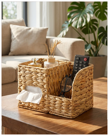 Tissue Box Cover Square with Storage Tray