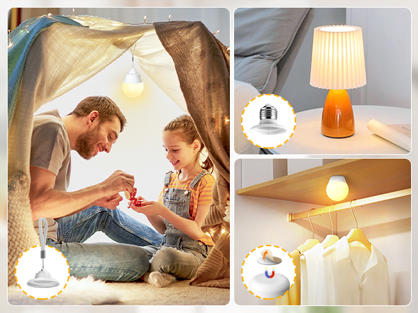 E26 Rechargeable Light Bulb with Remote