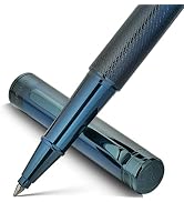 MCNTEIK Electroplated Blue Rollerball Pen, Stunning Luxury Pen with Mesh Texture Design?Schmidt I...