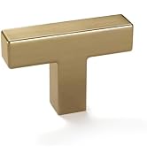 Goldenwarm 10 Pack Champagne Bronze Cabinet Knobs, Square Bar Handles | Stainless Steel, Screws I...