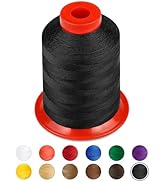 FIVEIZERO Extra Strong Upholstery Thread,Black 1000 Meters Bonded Nylon Thread for Denim Leather,...