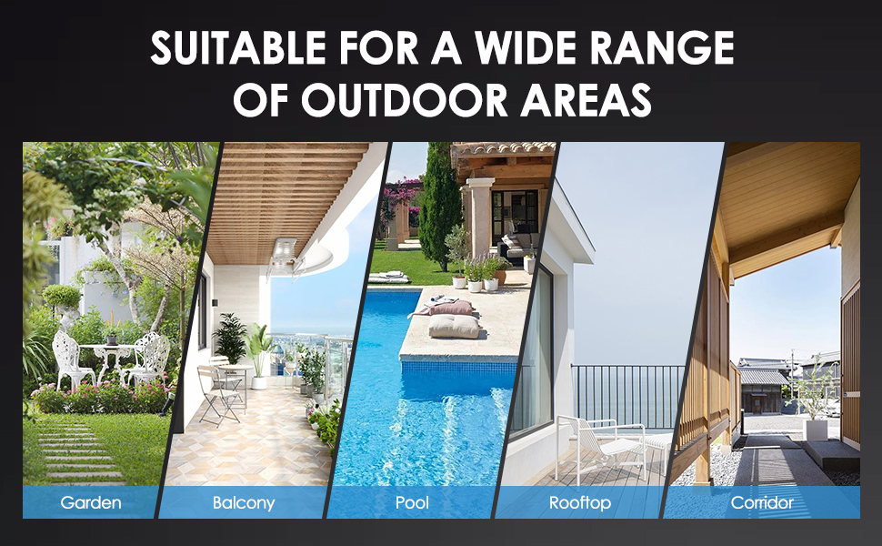 suitable for a wide range of outdoor areas