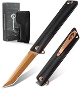 VIRENKNIFE Pocket Knife for Men,3.6 Inch D2 Steel Blade Folding Knife with G10 Handle, Safety Lin...