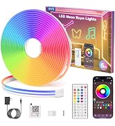 RIYO Neon Rope Lights, 20Ft RGB LED Strip Lights - App & Remote Control, Music Sync, IP67 Waterpr...