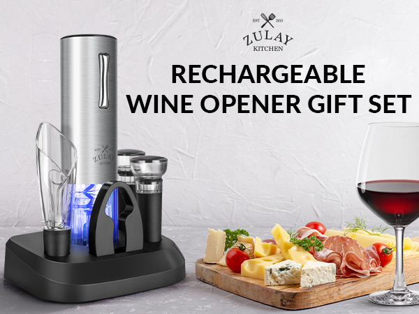 Rechargeable wine opener 5 piece gift set