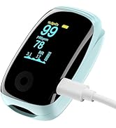 Finger Pulse Oximeter, Fingertip Blood Oxygen Saturation with Pulse Monitor, Oximeter with Lanyar...