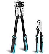 DURATECH Battery Cable Lug Crimping Tool with Wire Cutter-Wire Crimper Tools-AWG 10 8 6 4 2 1/0-B...