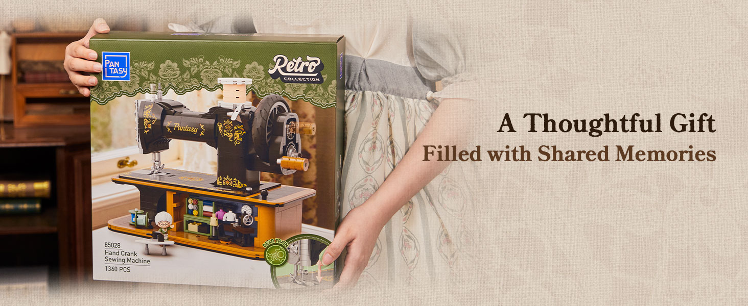 Vintage Hand Crank Sewing Building set