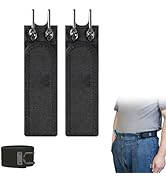 KINGUUR Metal Buckleless Hook Elastic Belts,2PCS Buckleless Belt Hook,Adjustable Magic Tape No Bu...