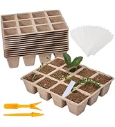 Tatibana 144 Cells Seed Entry Tray, 12 Packs Biodegradable Seedling Peat Pots, Organic Germinatin...