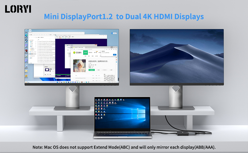 Mini Displayport to Dual HDMI Adapter