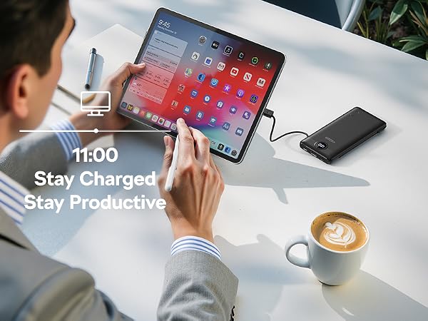 portable charger with built in cable