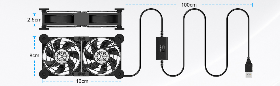 dual 80mm usb fan computer external fan