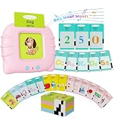 Aullsaty Toddler Toys Bilingual English and Spanish Talking Flash Cards for 1 2 3 4 5 6 Year Old ...