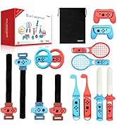 15 in 1 Switch Sports Accessories Bundle with Storage Bag Compatible with Nintendo Switch/OLED Jo...