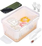 Aboofx 10L Large Silica Gel Flower Drying Container with Cleanup Mat Gloves Brush Shovel and Mask...