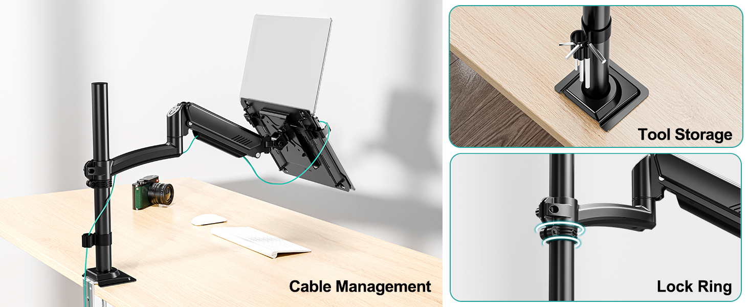 laptop mount with cable management