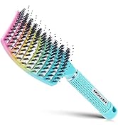 EKONAER Detangling Brush Boar Bristles Hair Brush for Adult & Kids Wet or Dry Hair,Curved and Ven...