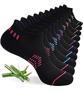 floconssy Ankle Socks for Women, Bamboo Viscose Cushioned Running Socks Low Cut Athletic Short Fo...