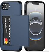 Nvollnoe for iPhone 16e Case with Card Holder Dual Layer Heavy Duty Protective Hidden Card Slot S...