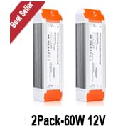 LEDMO Led Driver 12v DC 60w 2 Pack Quiet Operation Universal Regulated dimmable Power Supply Inpu...